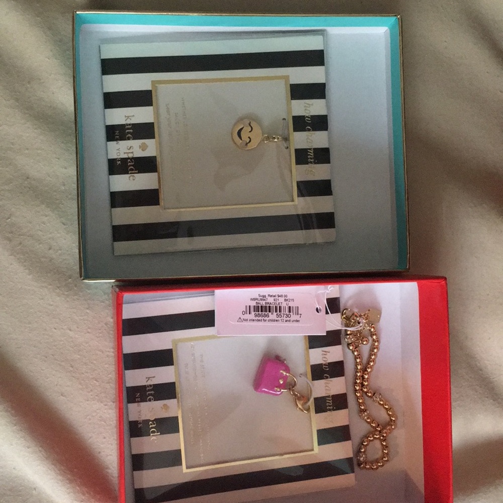 Kate spade bracelet and charms